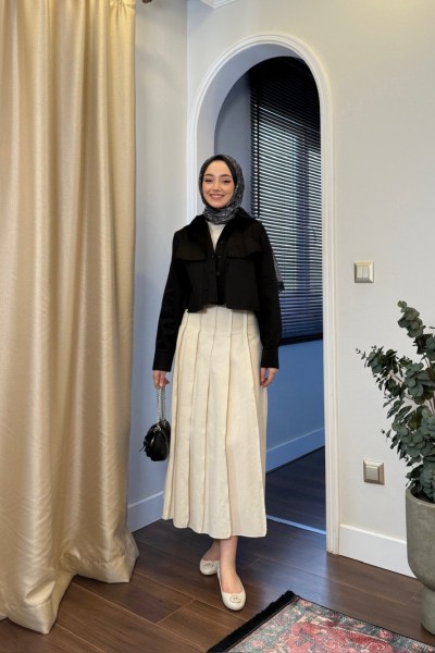 BAHRE KLOŞ ETEK - KREM