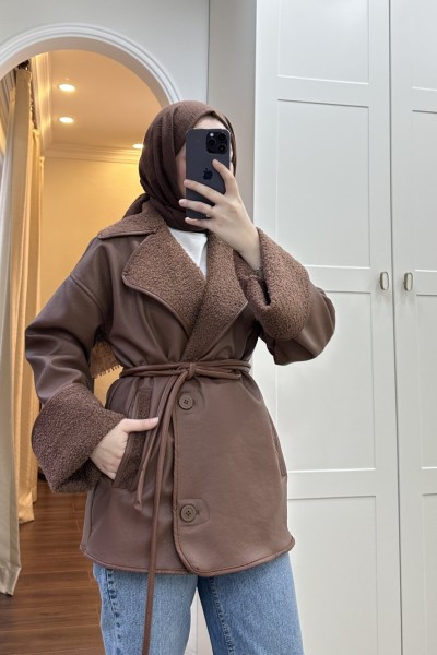 BBC ADEL DERİ CEKET - KAHVERENGİ