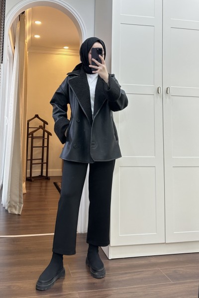 BBC ADEL DERİ CEKET - SİYAH