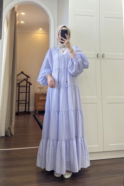 BBC ALİCE KETEN ELBİSE - LİLA