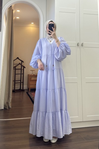 BBC ALİCE KETEN ELBİSE - LİLA