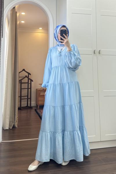 BBC ALİCE KETEN ELBİSE - MAVİ