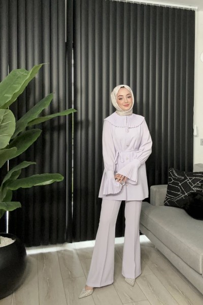 BBC AMOR PLİSE DETAYLI TAKIM - LİLA