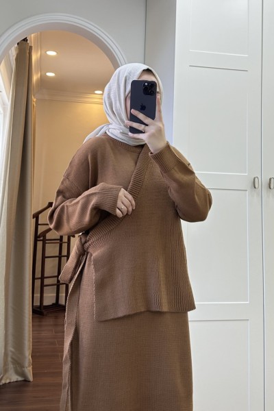 BBC ANVELOP TRİKO ELBİSE - CAMEL