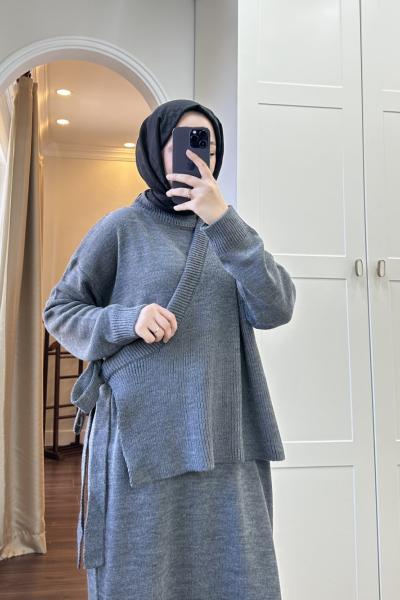 BBC ANVELOP TRİKO ELBİSE - ANTRASİT