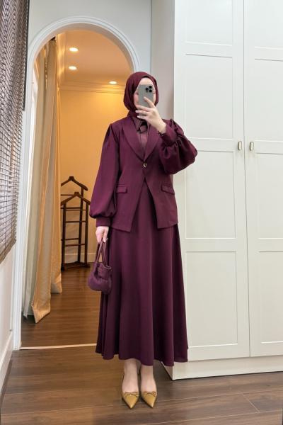 BBC BALON KOL CEKETLİ TAKIM - BORDO