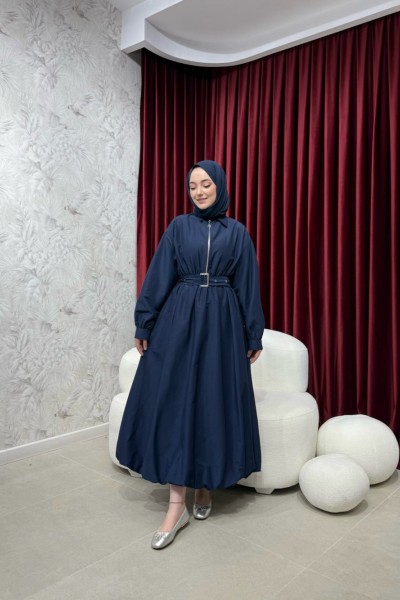 BBC BALON ELBİSE - LACİVERT