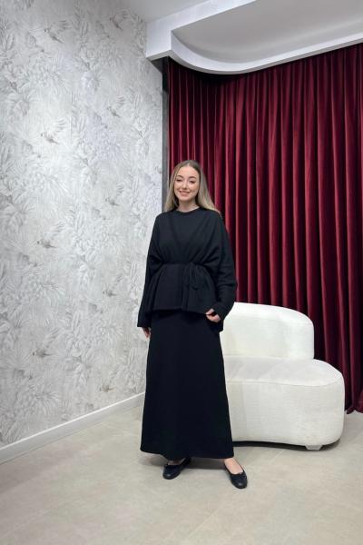 BBC BARNEY HIRKALI ELBİSE - SİYAH