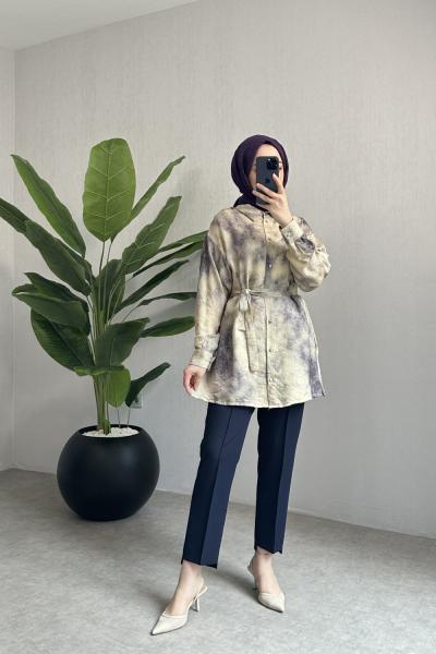 BBC BATİK DESENLİ GÖMLEK - İNDİGO