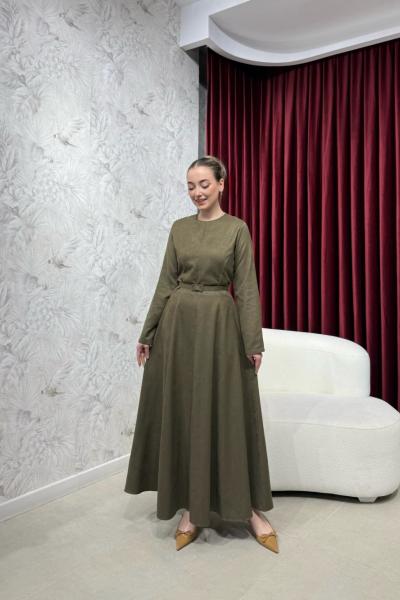 BBC BELİZ SÜET ELBİSE - YEŞİL