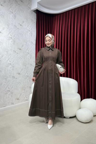 BBC BELLE ELBİSE - KAHVE