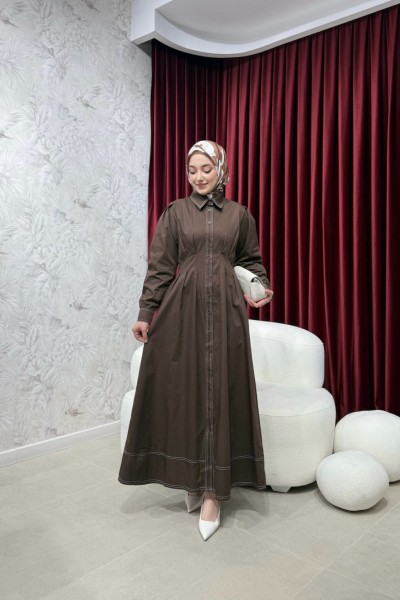 BBC BELLE ELBİSE - KAHVE