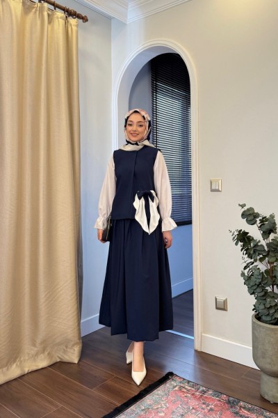 BBC BROŞ YELEKLİ TAKIM - LACİVERT