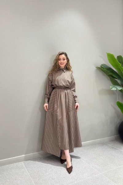 BBC CARMEN ELBİSE - YEŞİL/KAHVE