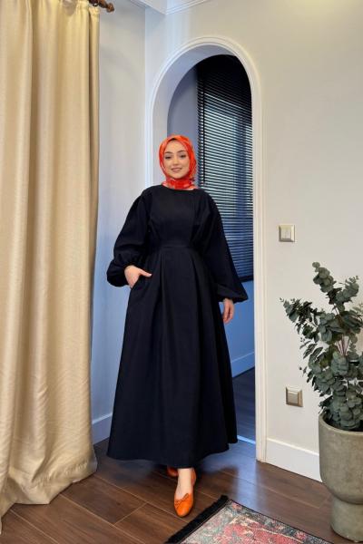 BBC CAROLİN ELBİSE - LACİVERT