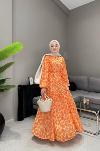 BBC CHIRPING ELBİSE - TURUNCU