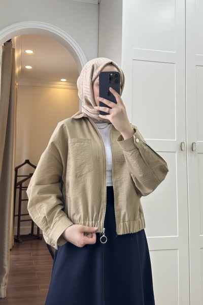 BBC CROP CEKET - CAMEL