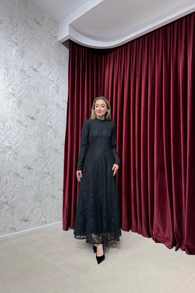 BBC DANTEL ELBİSE - SİYAH