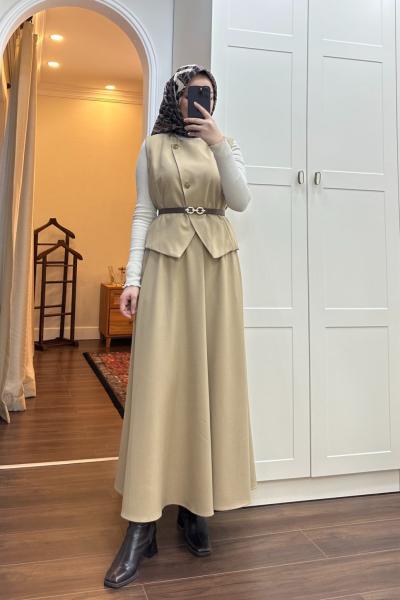 BBC DİVA ETEKLİ TAKIM - BEJ