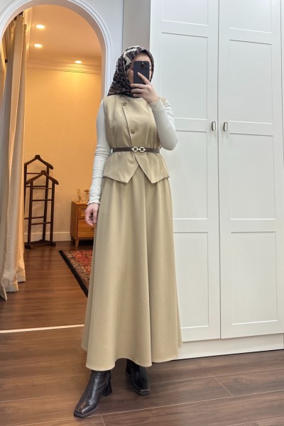 BBC DİVA ETEKLİ TAKIM - BEJ