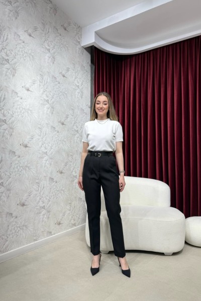 BBC DOUBLE KREP PANTOLON - SİYAH