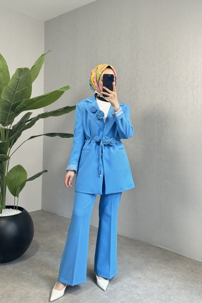 BBC DUEN CEKETLİ TAKIM - BEBE MAVİSİ