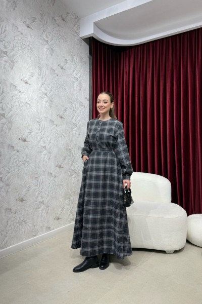 BBC EKOSE ELBİSE - SİYAH