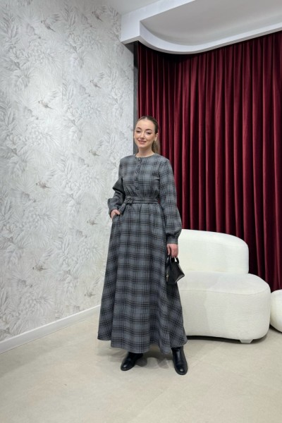 BBC EKOSE ELBİSE - GRİ