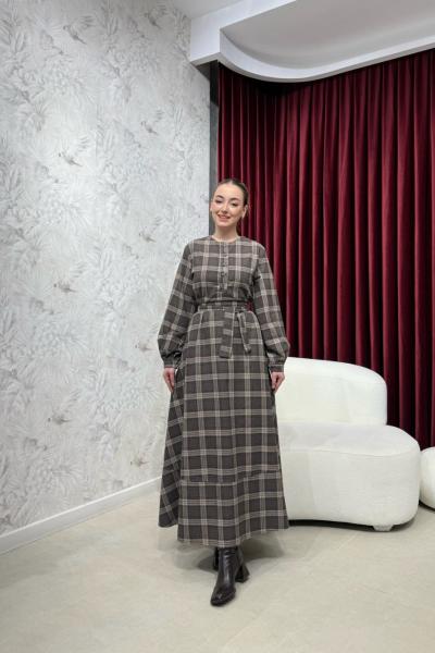 BBC EKOSE ELBİSE - KAHVE