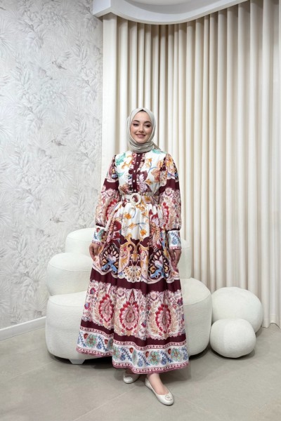 BBC EVELYN ELBİSE - BORDO