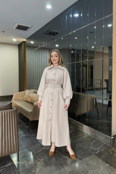 BBC FELİX KAŞE ELBİSE - BEJ