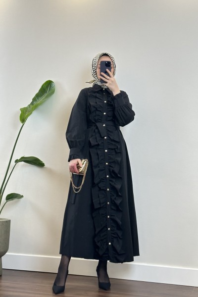 Bbc Fırfırlı Elbise - Siyah