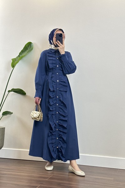Bbc Fırfırlı Elbise - Lacivert