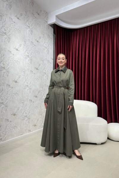 BBC FLERA DENİM ELBİSE - YEŞİL