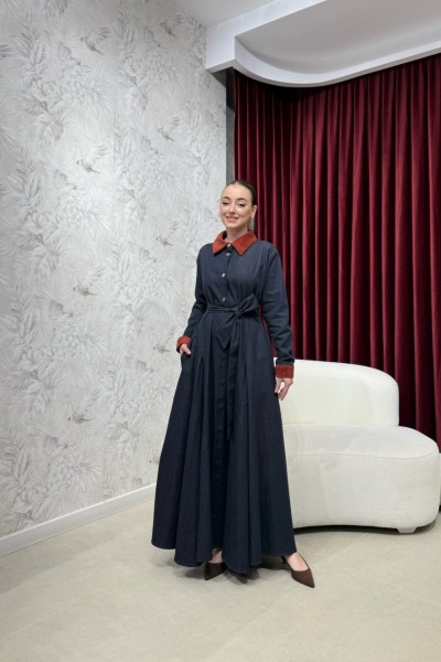 BBC FLERA DENİM ELBİSE - LACİVERT