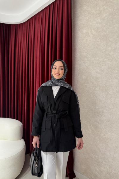BBC GABARDİN CEKET - SİYAH