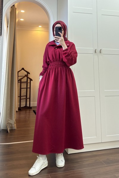 BBC HAVEN ÇITÇITLI ELBİSE - BORDO