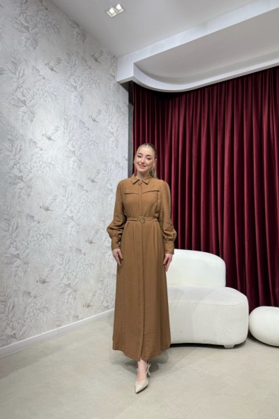 BBC HAZE GÖMLEK ELBİSE - TABA