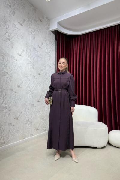 BBC HAZE GÖMLEK ELBİSE - MÜRDÜM