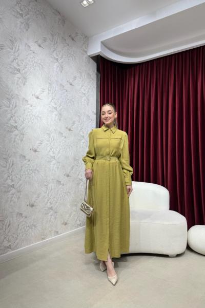 BBC HAZE GÖMLEK ELBİSE - YAĞ YEŞİLİ