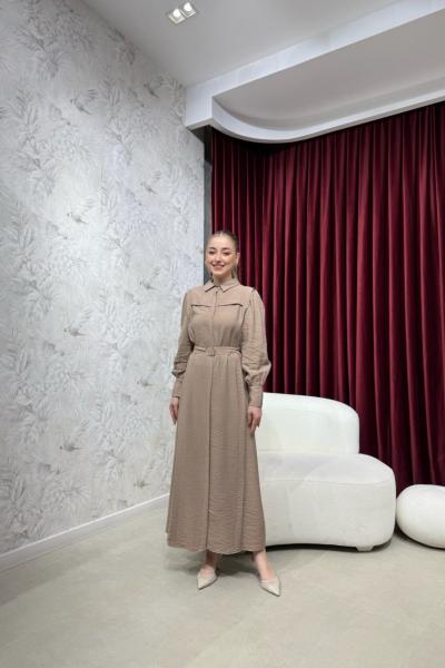 BBC HAZE GÖMLEK ELBİSE - VİZON