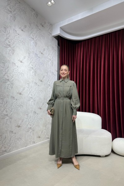 BBC HAZE GÖMLEK ELBİSE - YEŞİL