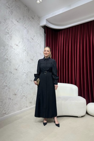 BBC HAZE GÖMLEK ELBİSE - SİYAH