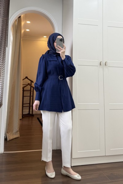 BBC HAZE KEMERLİ GÖMLEK - LACİVERT