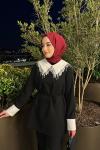 Bbc İnci Yaka İkili Takım - Siyah