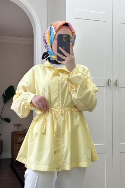 BBC İNCİLİ POPLİN KAP - SARI