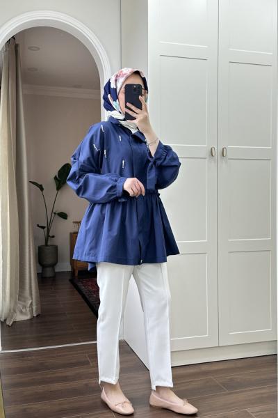 BBC İNCİLİ POPLİN KAP - LACİVERT