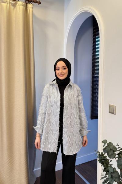 BBC İP SAÇAKLI GÖMLEK - SİYAH