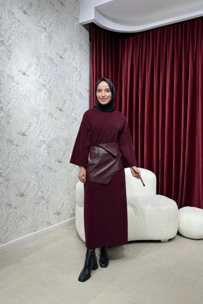 BBC JADE ELBİSE - BORDO