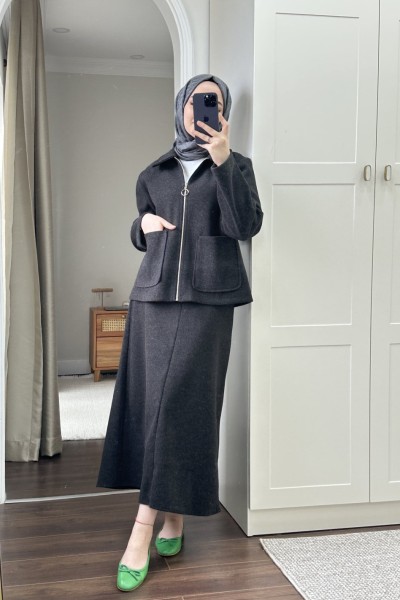 Bbc Keçe Etekli Takım - Antrasit